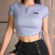 Fashion Drawstring Short Sleeve Slim T-Shirt Women