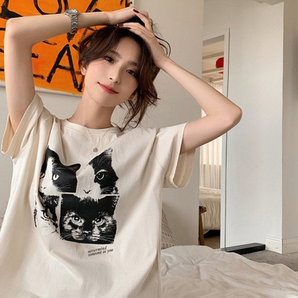 Printed Short Sleeve T-shirt Children's Fun Style Top